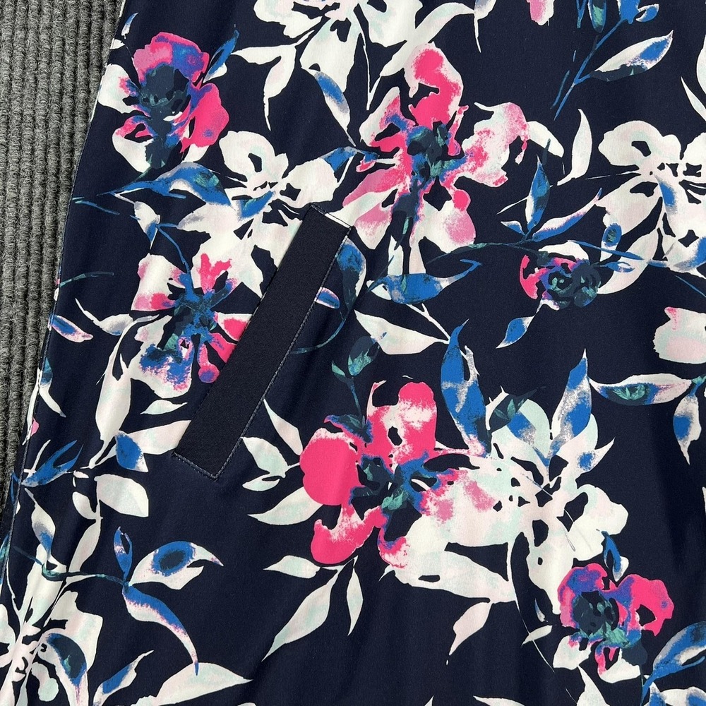 Jofit Navy Floral Sleeveless Polo Dress with Pink & White Accents - Picture 5 of 16